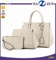 2016 New Design Wholesale 3 PCS In 1 Set Lady Handbags Leather bag set 1