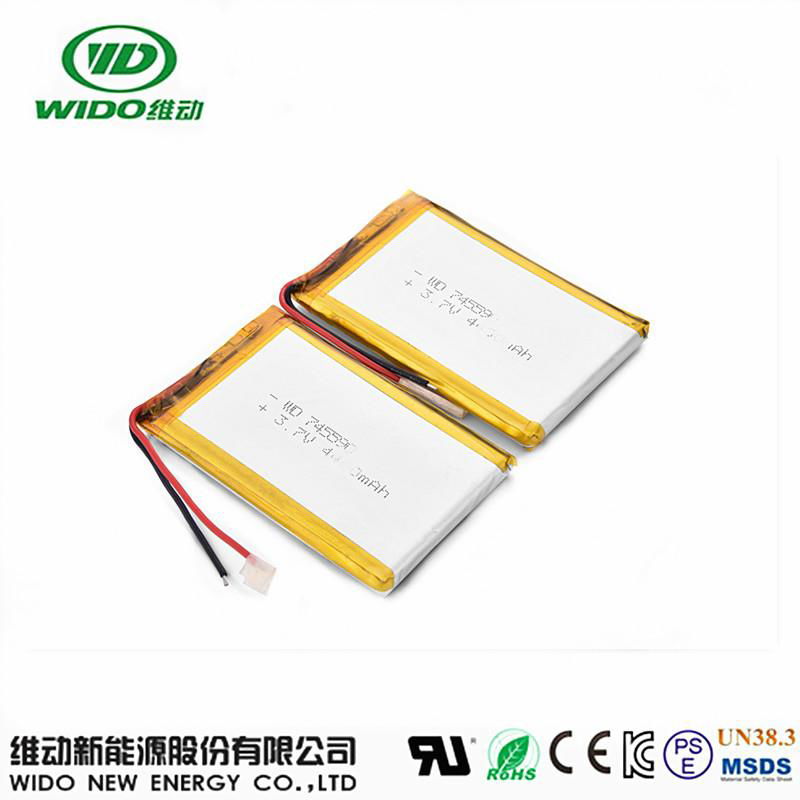 lipo battery 3.7V 4400mah 745590 rechargeable li-polymer battery for electronic 5