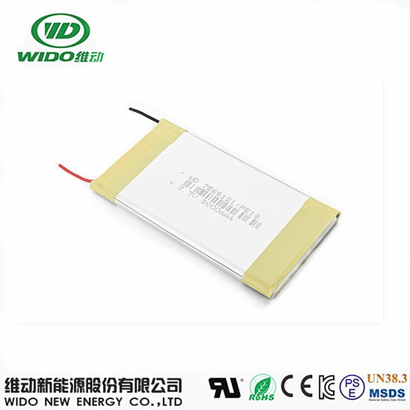 lithium battery 3.7v 8000mah li-polymer battery 7566121 with UL 1
