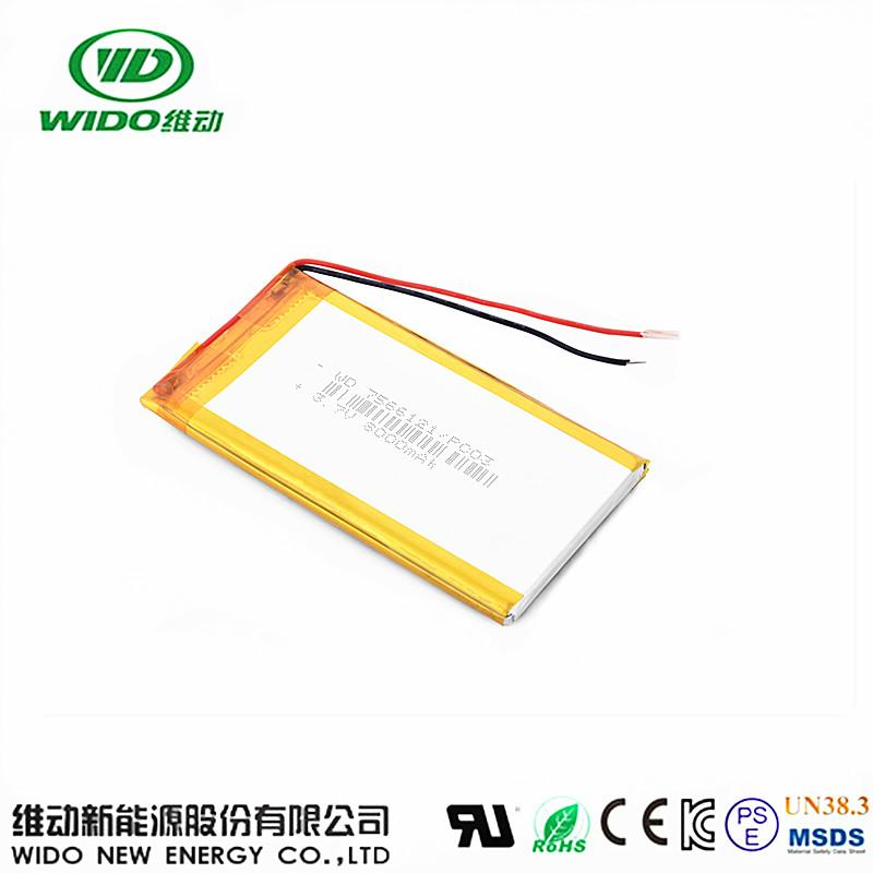 lithium battery 3.7v 8000mah li-polymer battery 7566121 with UL 4