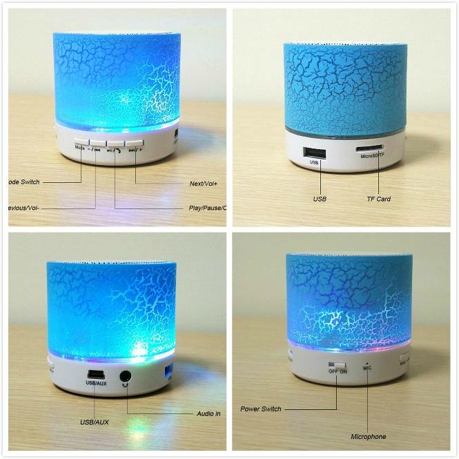 Wireless Smart Hands Free LED Light Mini Bluetooth Speaker 5