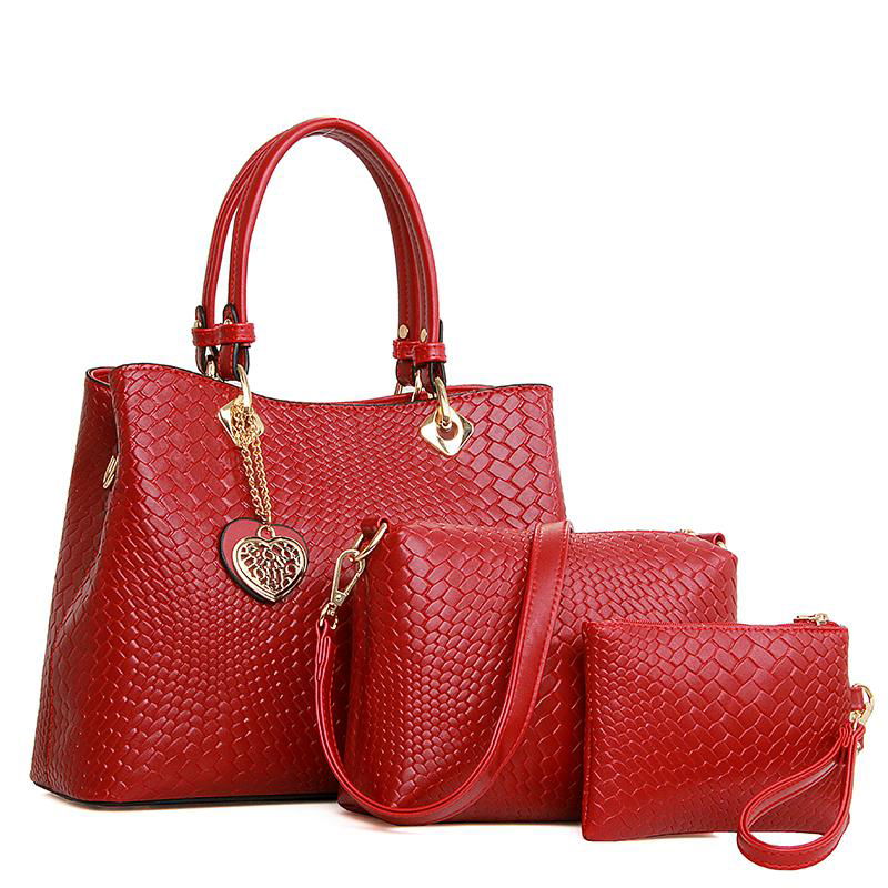 Hot sale 3 pcs set bag 2017 Women PU Leather Handbag lady handbag 3