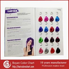 Flashy color hair color dye chart hair color swatch book for hair coloring