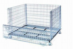 New product Anti-rust welded foldable metal cage pallet wie mesh container