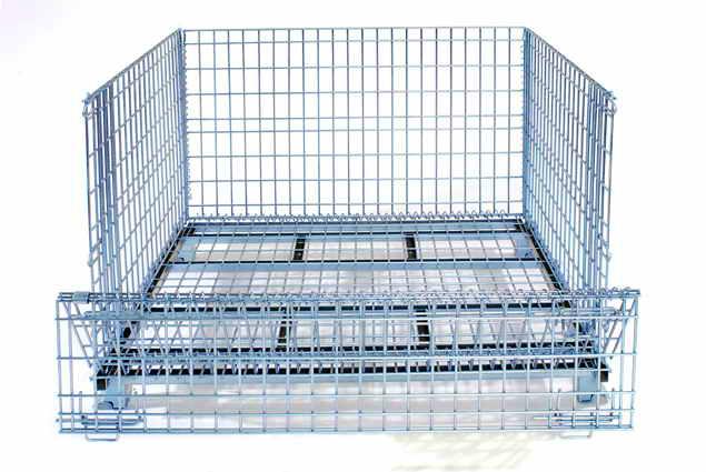 New product Anti-rust welded foldable metal cage pallet wie mesh container 2