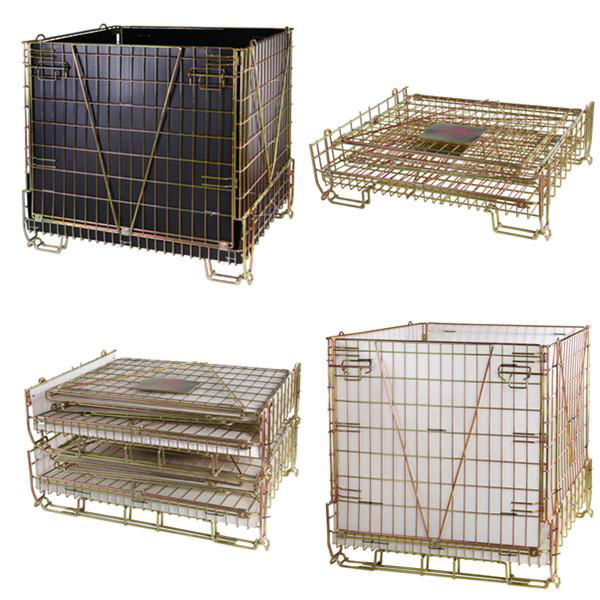 Hot Sale Folding Wire Mesh Container for PET Preform Storage 4