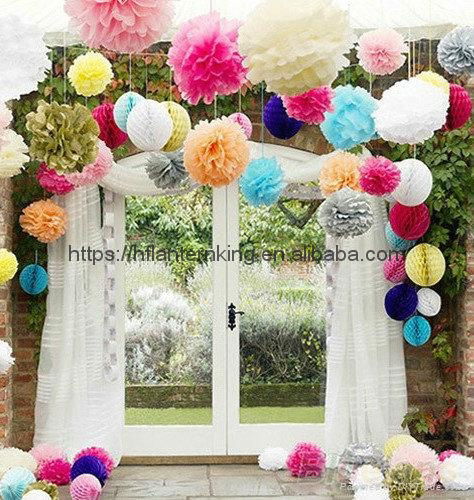 20cm(8") 1pc Tissue Paper Pom Poms Wedding Party Festival Decoration Wedding Dec 4