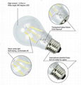 high quality led filament bulb A60 6w CE RoHS 2