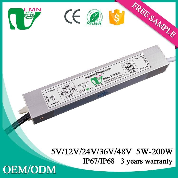 24V 36W waterproof constant voltage led driver