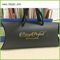 Brand name black paper custom print logo pillow box for gift 4