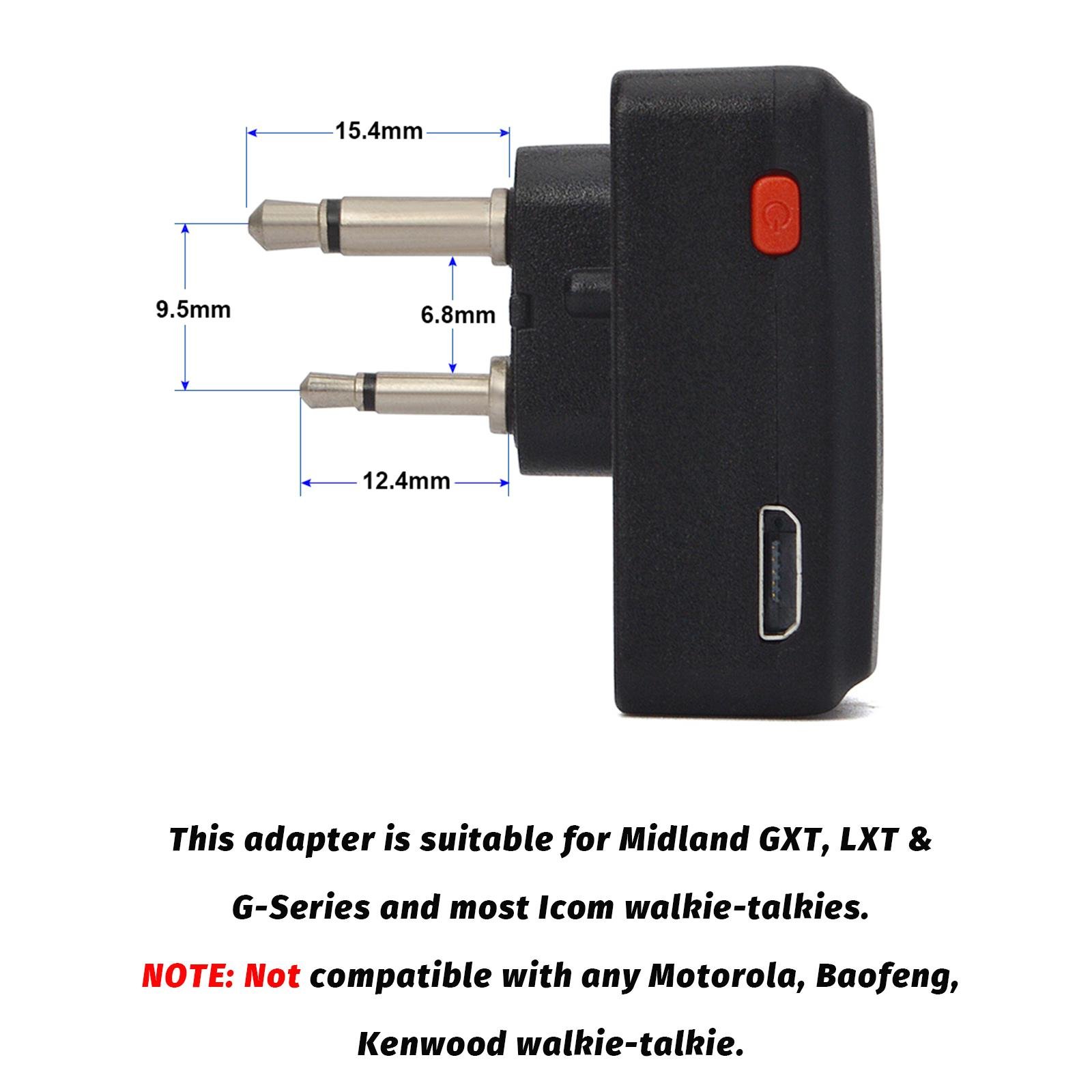 Two Way Radio Bluetooth Headset for Midland GXT/LXT Series Walkie Talkie 2