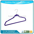 High quality velvet flocked hanger factory 