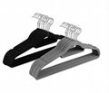 High quality velvet flocked hanger With tie bar  factory  5