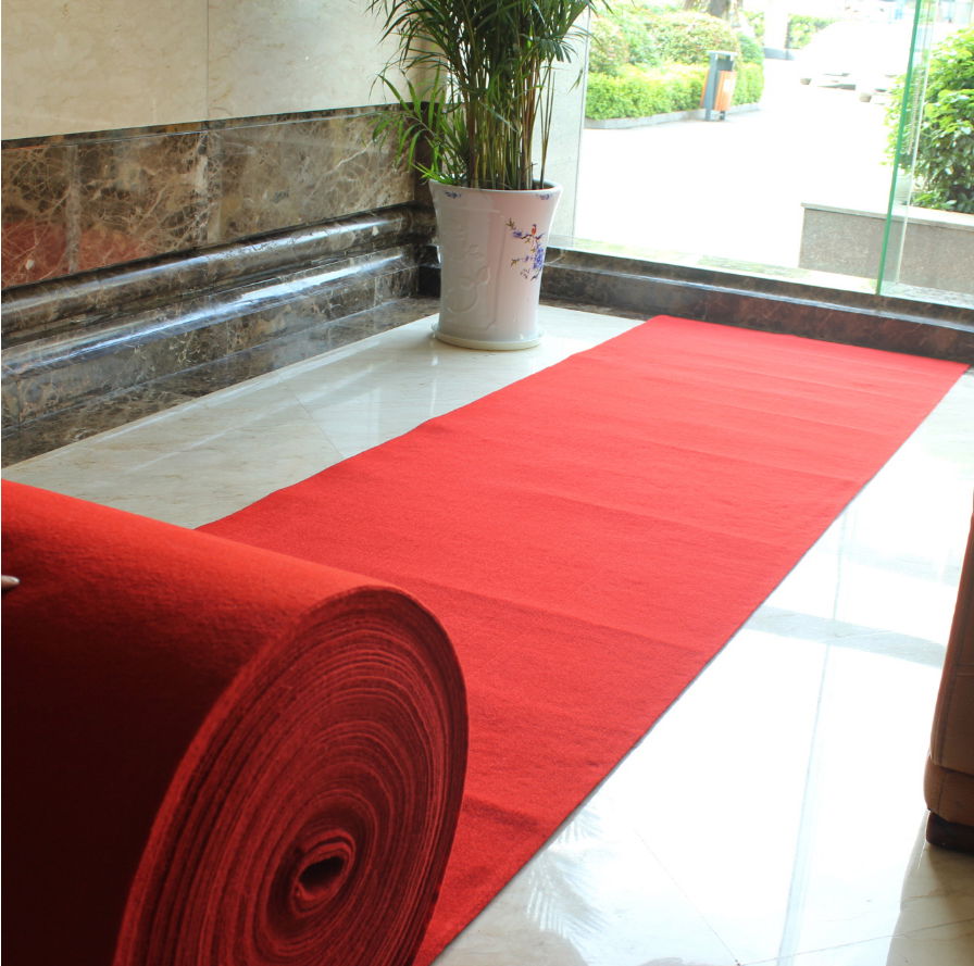 red exhibition blanket Chemical fiber needled flannelette carpet 5