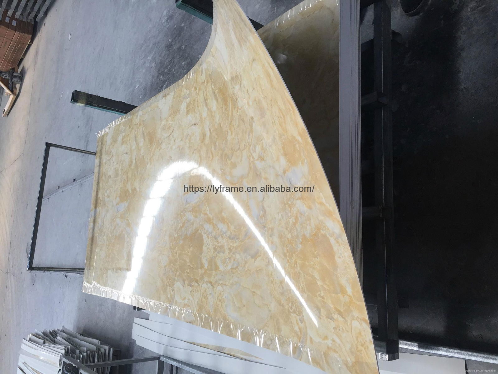 Pvc Marble Sheet Wooden Color For Interior Wall 3