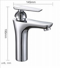 Bathroom Tap brass hot cold water polished basin mixer tap