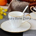 White Fine Bone China Cup and Saucer Set Coffee Set Tea Set Wholesale