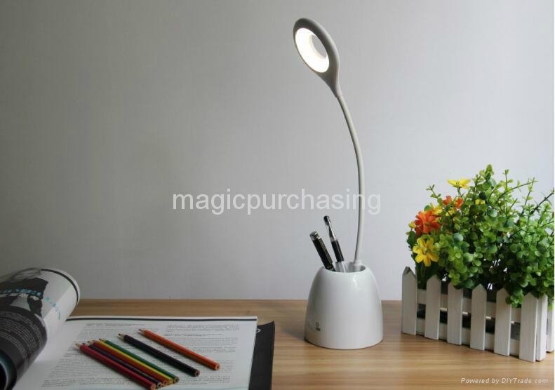 Minimal Led Table Lamp with Pen container 