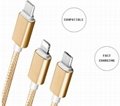 3-in-1 Multi-function nylon braided usb data cable for iphone Andoird and TYPE C