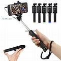 2017 Popular Wired Foldable Mini selfie stick with cable for smart phones