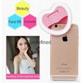 Promotion Gift Selfie  Beauty LED Artifact  Flash Heart Shape Ring for Phone