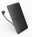 Super slim card size Portable Charger 3200mAh Power Bank with Built-in cable