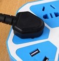 2017 HOT 4-Outlet with 4 USB Hexagon Socket Creative Protector Power Socket