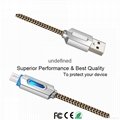 New fashion smart quick charging led usb lighted nylon braided cable for iphone 