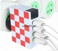 Universal EU UK US Plug 4 USB Ports Charging Adapter Travel Wall Charger 5V 4.8a