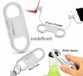 Bottle Opener Keychain cable 3IN1  USB Mobile Phone Charging Data Sync Cable