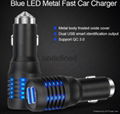  Metal Safety hammer Quick charger 3.0 car charger,qc3.0 car charger usb charger