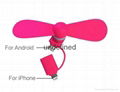 Newest design 2 in 1 mini OTG usb fan for Android and iphone,best gifts USB fan