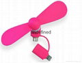 Newest design 2 in 1 mini OTG usb fan for Android and iphone,best gifts USB fan