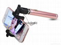 2017 Popular Wired Foldable Mini selfie stick with 3.5mm cable for smart phones