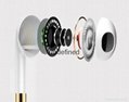 Universal 3.5mm wired stereo earphone for Smart phones with gold color