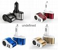Factory supply 3 In 1 Car charger Cigarette Lighter Adapter 2 USB Port  5V 3.1A 