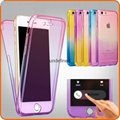 360 full cover soft TPU case full protective gradient phone case for iPhone 7