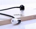 Fashion and Hot selling Zipper Earphone Metal Shell In-Ear Earphone With MIC  