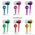 Fashion and Hot selling Zipper Earphone Metal Shell In-Ear Earphone With MIC  