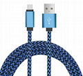 Colorful micro usb 2.0 cable sync charging cable 2.1A  hemp rope usb sync cable