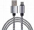 Colorful micro usb 2.0 cable sync charging cable 2.1A  hemp rope usb sync cable