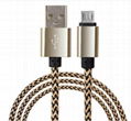 Colorful micro usb 2.0 cable sync charging cable 2.1A  hemp rope usb sync cable