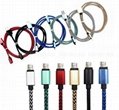 Colorful micro usb 2.0 cable sync charging cable 2.1A  hemp rope usb sync cable