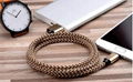 2.1A hemp rope charging usb cable data cable for iphone for samsung