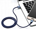 Leather Sewing Micro USB Data Charger Cable with Aluminum Alloy for Smart phone