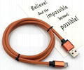 Leather Sewing Micro USB Data Charger Cable with Aluminum Alloy for Smart phone