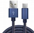 Jeans clothing sewing usb cable for iPhone charging and data sync cable