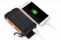 8000mah Waterproof Solar Power Bank Portable Mobile Phone Charger with Compass