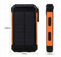 8000mah Waterproof Solar Power Bank Portable Mobile Phone Charger with Compass