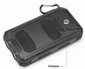 8000mah Waterproof Solar Power Bank Portable Mobile Phone Charger with Compass